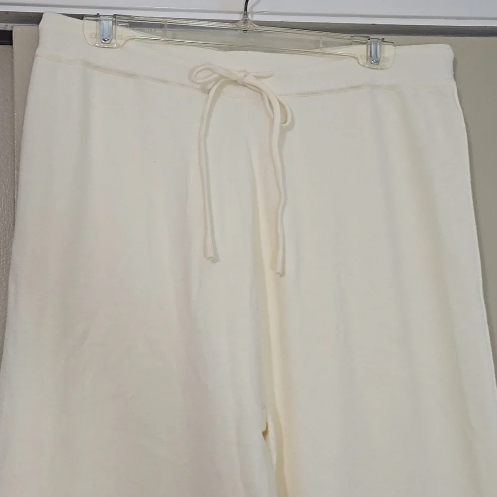 Unbranded Cream Wide Leg Yoga Pants with Drawstring Size XL - Picture 2 of 6
